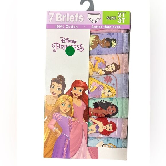 Nwt 2t-3t 7 pack briefs Disney Princess Pastel Girls' Underwear Set - Picture 1 of 1